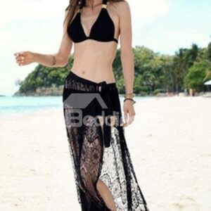 Charming Side Slit Sexy Black Lace Cover Ups