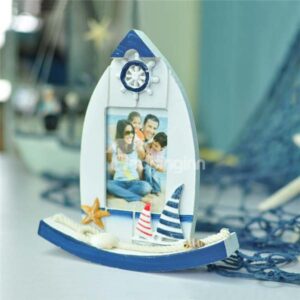 Creative Mediterranean Style Boat Design Wood Desktop Photo Frame