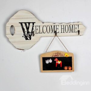 Creative Key-Shaped Welcome Home Key Holder Wall Hook