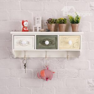 Versatile Functional Wall Shelf with Storage Drawer Wall Hook