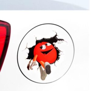 Red Cute Egg Running out 3D Car Stickers