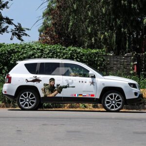 Brave Soldier Fighting Alone Printing Car Stickers