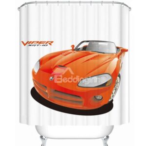 Chic Yellow Car Vivid 3D Shower Curtain