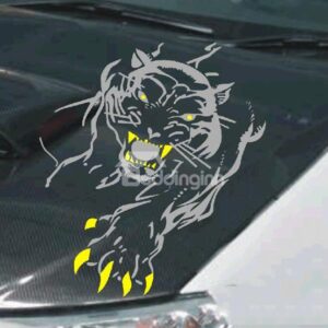Angry Tiger with Special Teeth and Paws Car Stickers