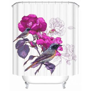 Creative Design Opulence Peony and Birds Shower Curtain