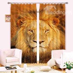 Stunning 3D Lion Energy Saving Curtain