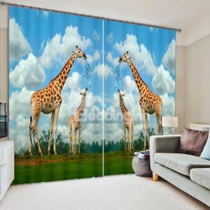 Vvid 3D Giraffe Light Blocking Curtain