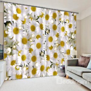 3D Daisy Flower Polyester Energy Saving Curtain