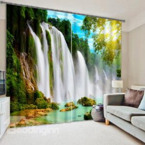 Amazing 3D Waterfall Blackout Living Room&Bedroom Curtain