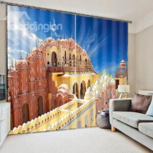 3D Castle Print Blackout Living Room&Bedroom Curtain