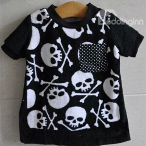 Creative Skull Print T-shirt Design Cotton Towels