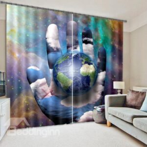 Unique Design Reactive Print 3D Blackout Curtain