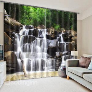 Super Quality Waterfall Print 3D Blackout Curtain