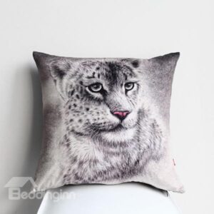 Adorable Snow Leopard Printing European Style Comfy Throw Pillow