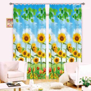 Super Pretty Sunflowers Print 3D Blackout Curtain