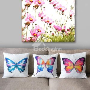 Pastoral Style Watercolour Butterfly Classy Throw Pillow