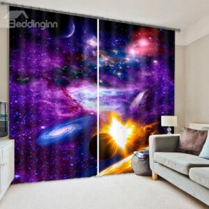 Splendid 3D Galaxy Print Room Darkening Curtain
