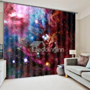 Splendid Galaxy Print Room Darkening 3D Curtain