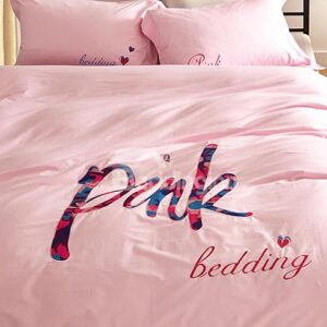 Kids Fashion Pink 4 Piece Organic Cotton Duvet Cover Sets