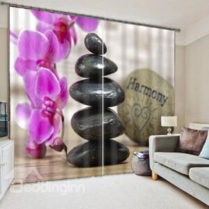 Wonderful Pink Flower Light Blocking 3D Curtain