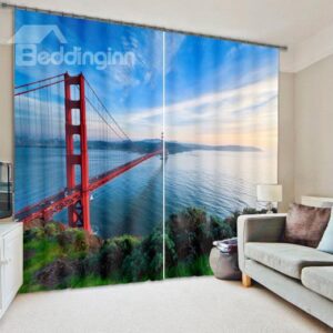 Golden Gate Bridge Print Light Blocking 3D Curtain