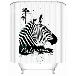 Superior Striated Palawan Zebra Design Shower Curtain