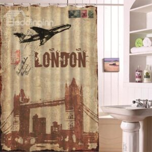 European Illustration Style London Tour Shower Curtain