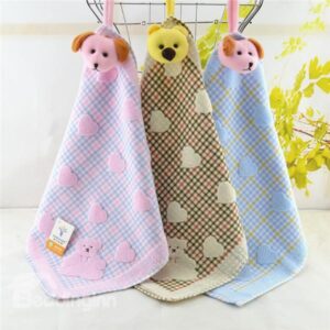 Soft Bear and Hearts Pure Cotton Towels