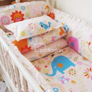 Lovely Animals Print 10-piece Organic Cotton Baby Crib Bedding Set