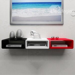 Functional Decorative Wall Mounted Audio Video Console Wall Shelf