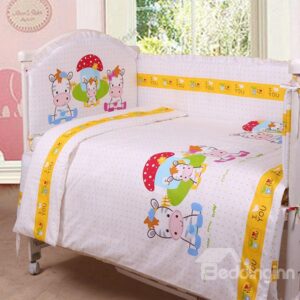 Lovely Pony Family 10-Piece Purified Cotton Crib Bedding Set