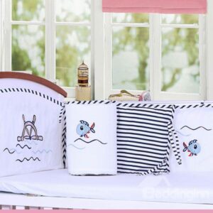 Ocean Theme 6-Piece Organic Cotton Crib Bedding Set