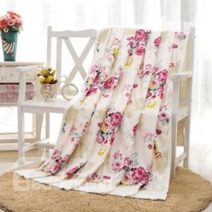 Fancy Refreshing Flowers Design Bamboo Fiber Blanket