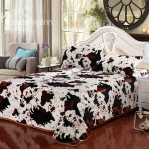 Cute Cow Stripe Design Coral Fleece Blanket
