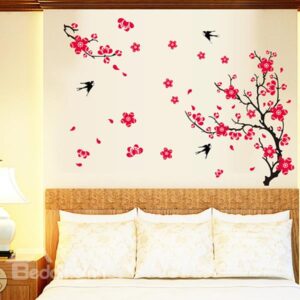 Gorgeous Plum Blossom and Swallows Extra-Large Removable Wall Sticker