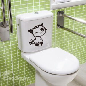 Super Cute Little Kitten Water-Proof Bathroom Wall Sticker