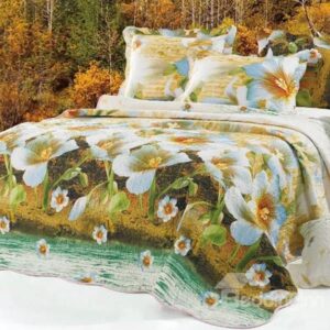 Lifelike Flowers Print Bed in a Bag