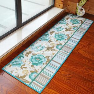 Gorgeous 2-Color Flower Pattern Anti-Slipping Water-Absorbing Area Rugs