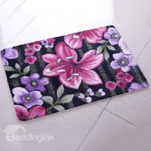 Fabulous Redbud Flowers and Leaves Pattern Anti-Slipping Home Doormat