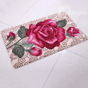 Gorgeous Single Rose Pattern Anti-Slipping Home Doormat