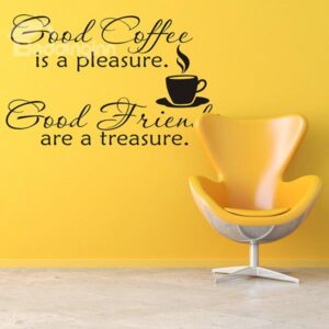 Thoughts on Life Coffee and Friends Words and Quotes Wall Sticker