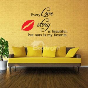 Romantic Words and Quotes Love Story Removable Wall Sticker