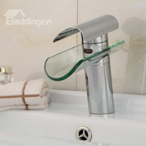 Creative Tile Shaped Single-Handle Waterfall Bathroom Sink Faucet