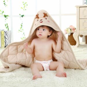 Adorable Deer Thickened 100% Cotton Baby Blanket