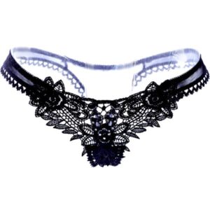 Sexy Flower Design Pure Color Crystal T-back