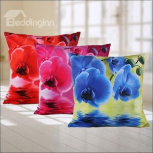 Dramatic Flowers Digital Printing Lint Throw Pillow