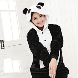 Original Creative Panda Pattern Flannel Good Quality One-Piece Sleepwear