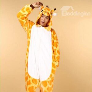 Attractive and Stunning Good Skin Touch Yellow Giraffe One-Piece Sleepwear