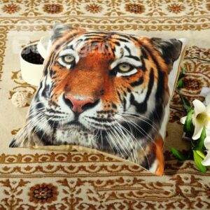 Fluffy Vivid 3D Tiger Digital Printing Throw Pillow