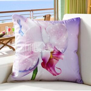 Vivid 3D Flower Digital Printing Lilac Throw Pillow